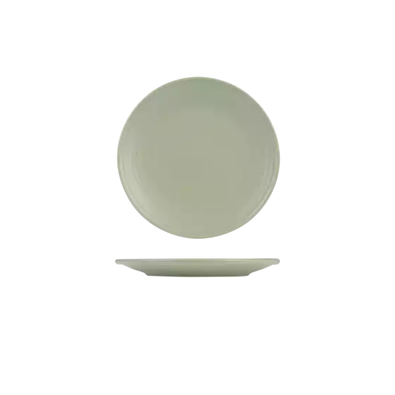 Pearl Pistachio Ribbed Round Plate-210mm