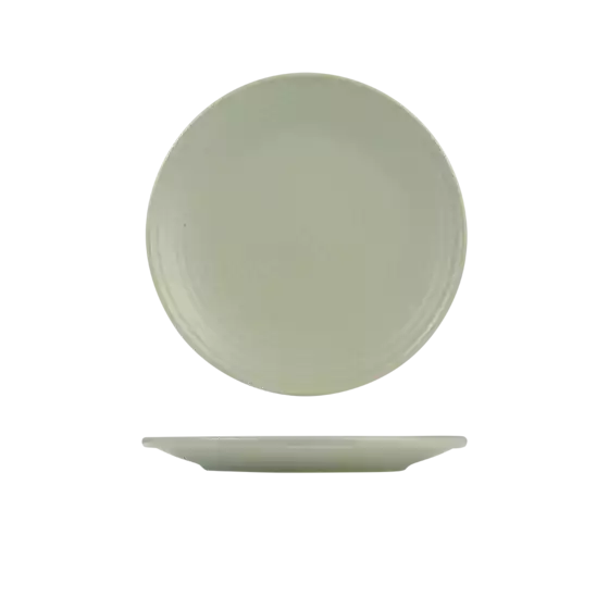 Pearl Pistachio Ribbed Round Plate-265mm