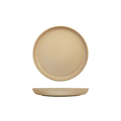 Taupe Walled Round Plate - 220mm