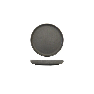 Dark Grey Walled Round Plate - 175mm