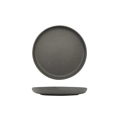 Dark Grey Walled Round Plate - 220mm