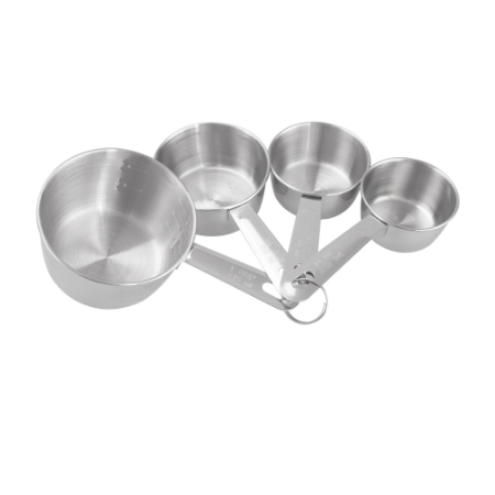 Stainless Steel Measuring Cups - Set of 4 (60ml, 80ml, 125ml, 250ml)