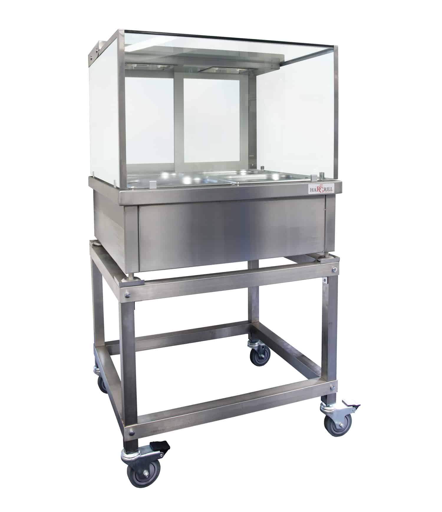 Hargrill Countertop 2 x 1/1 GN Pan Bain Marie, Square Glass on Leg Stand