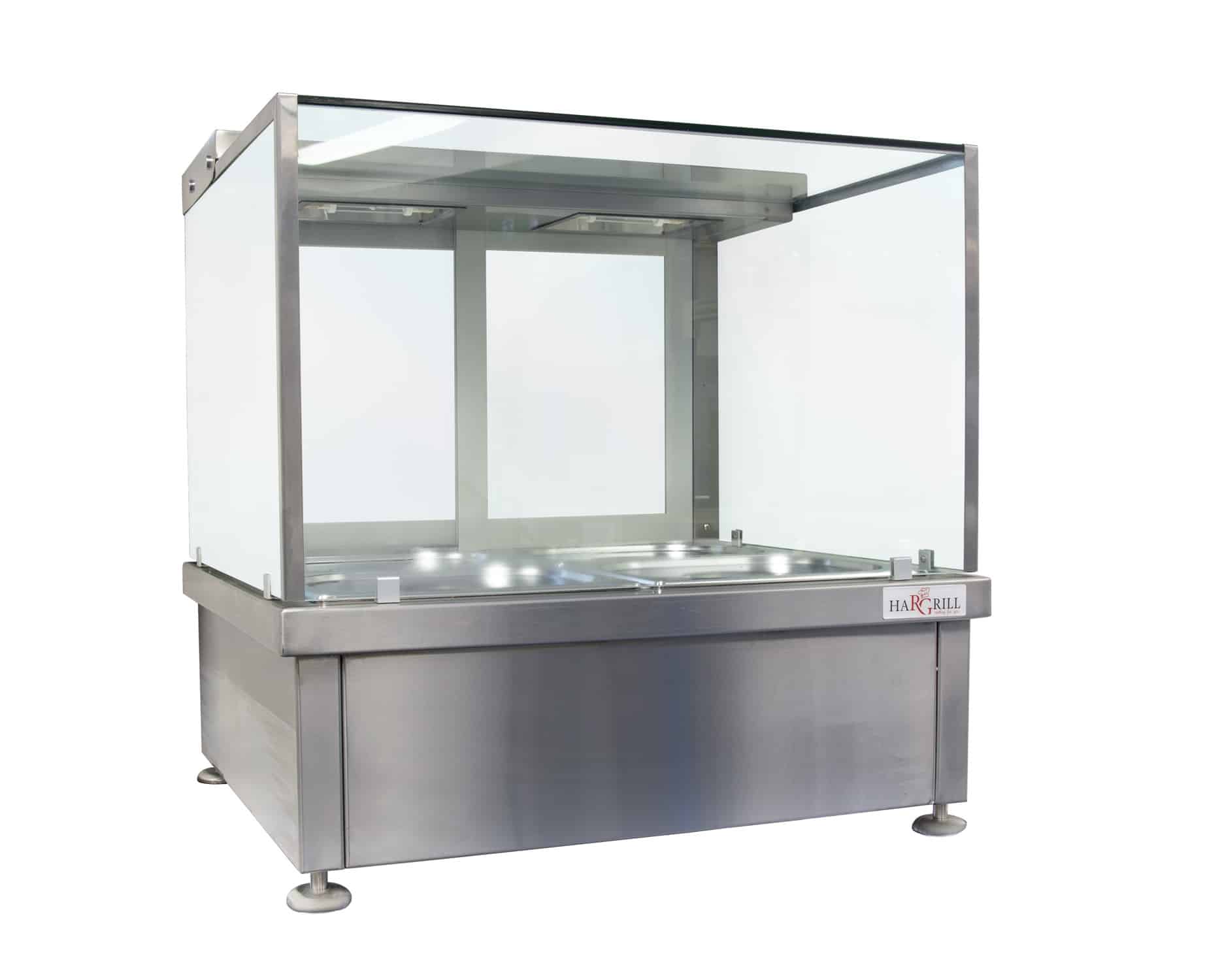 Hargrill Countertop 2 x 1/1 GN Pan Bain Marie, Square Glass