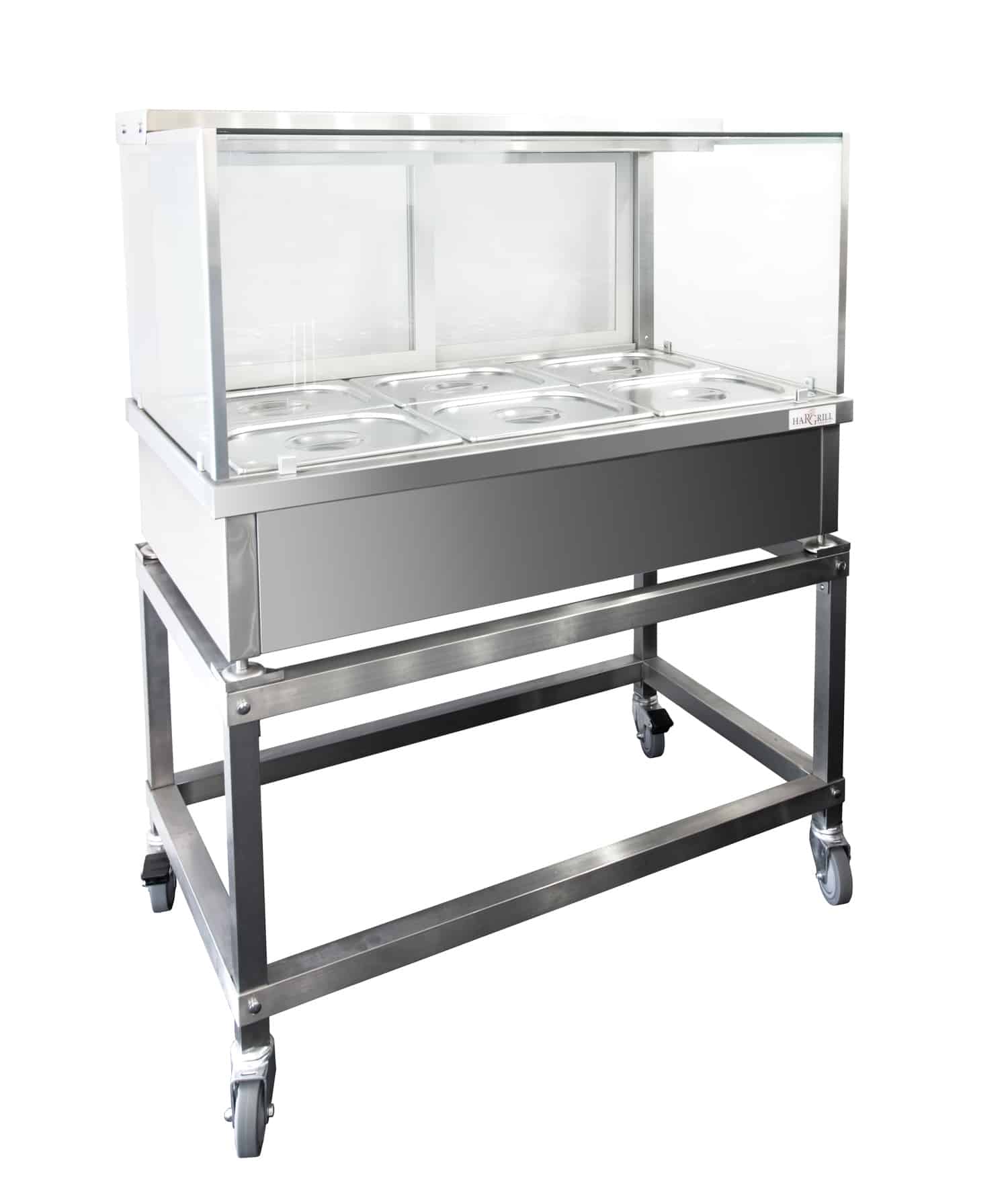 Hargrill Countertop 3 x 1/1 GN Pan Bain Marie, Square Glass on Leg Stand