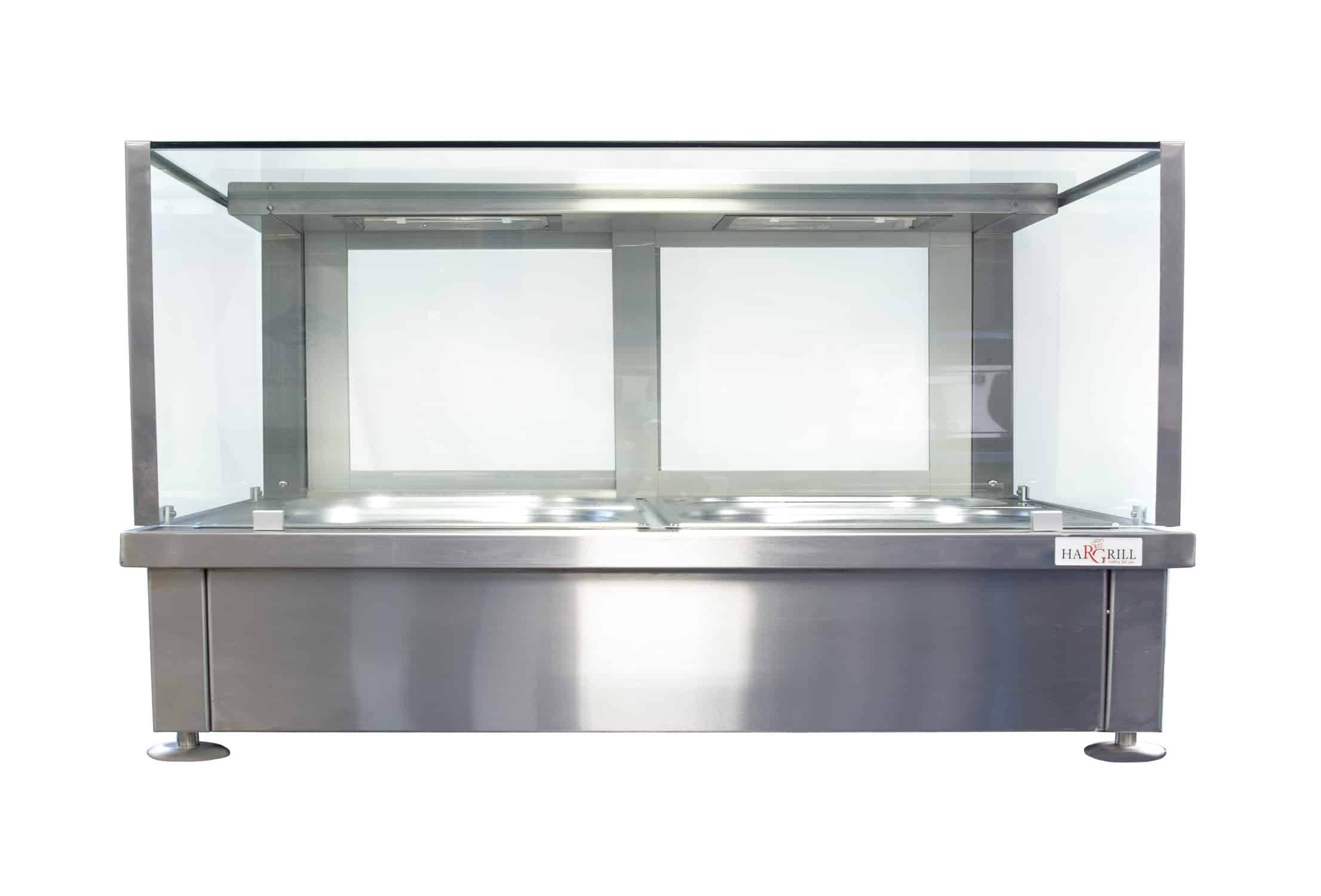 Hargrill Countertop 4 x 1/1 GN Pan Bain Marie, Square Glass