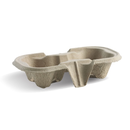 2-Cup Pulp BioCup Tray - Qty 500/ctn