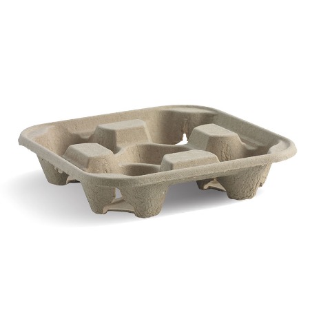 4-Cup Pulp BioCup Tray - Qty 300/ctn