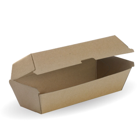 BioBoard Hot Dog Box - L209mm x W70mm x H76mm - Qty 400/ctn