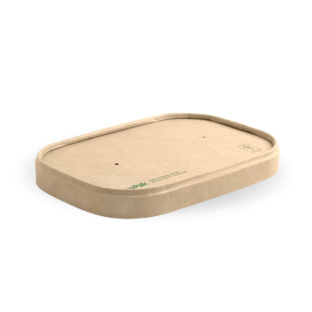 Kraft Paper BioBoard Takeaway Lid to Fit 500ml & 1L - Qty 300/ctn