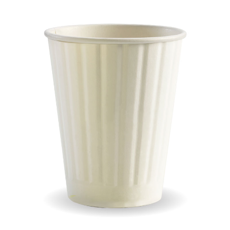 White Double Wall BioCup - 390ml (90mm) - Qty 1,000/ctn