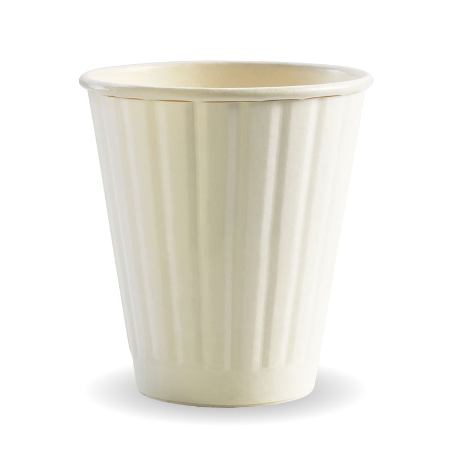 White Double Wall BioCup - 295ml (90mm) - Qty 1,000/ctn