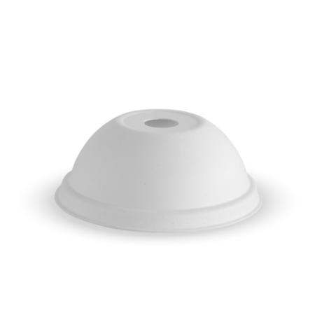 Plant Fibre Dome Cold Paper BioCup Lid - 80mm - Qty 1,000/ctn