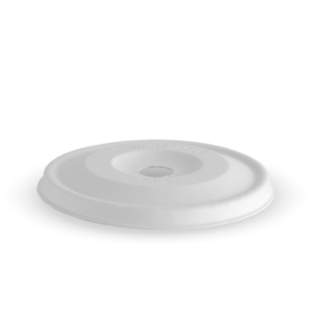 Plant Fibre Flat Cold Paper BioCup Lid - 90mm - Qty 1,000/ctn