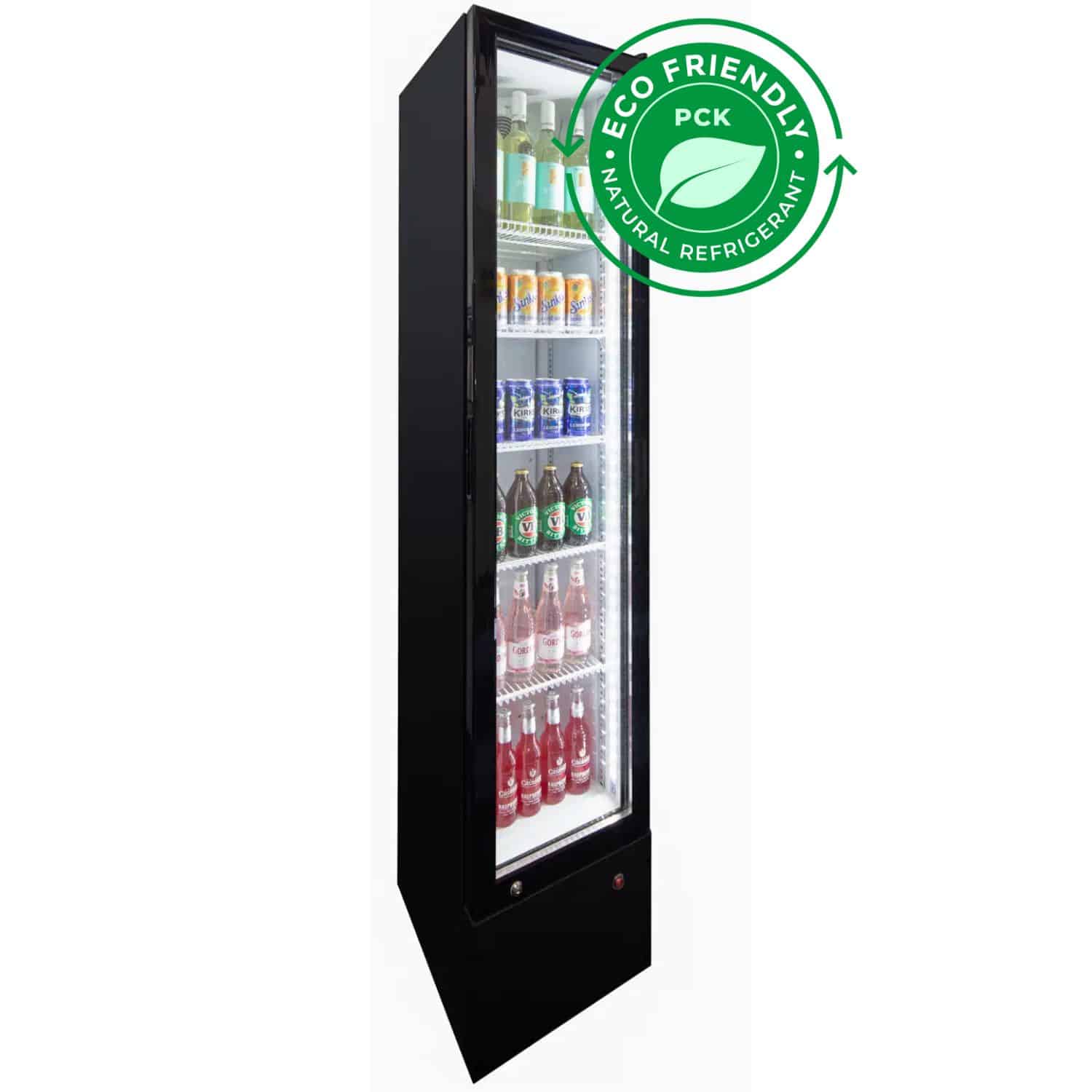 Norsk Display Tall Black Slim Fridge 160L