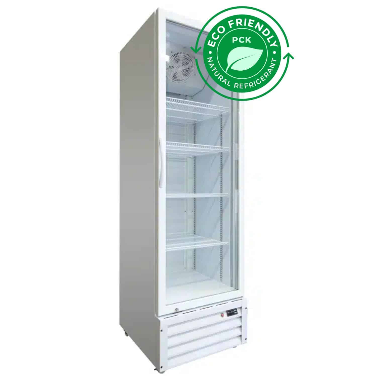 Norsk Tall White Single Glass Door Fridge Without Lightbox 430L