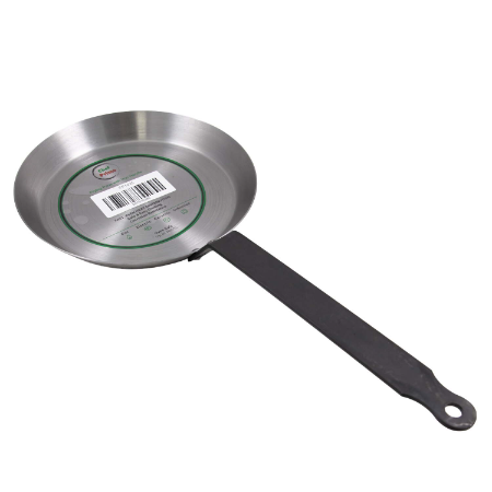 Iron Frying Pan with Iron Handle - D200mm (Inner) x D240mm (Outer) x H26mm
