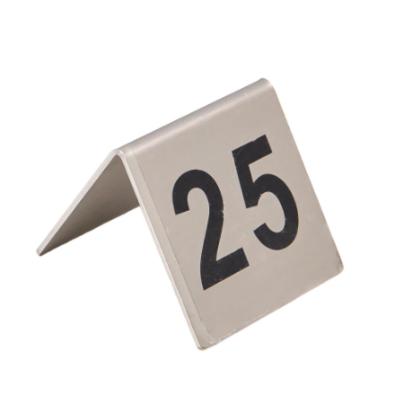 Stainless Steel Numbered Table Sign (Pack of 10)
