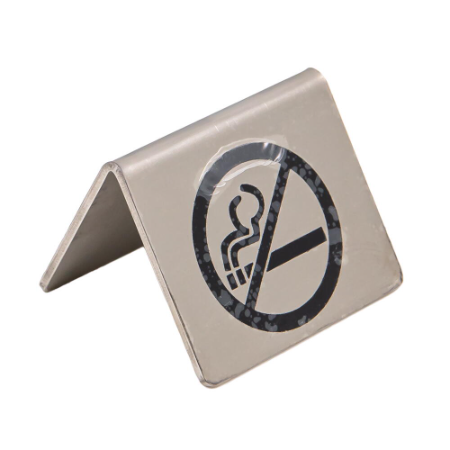 Stainless Steel 'No Smoking' Table Sign