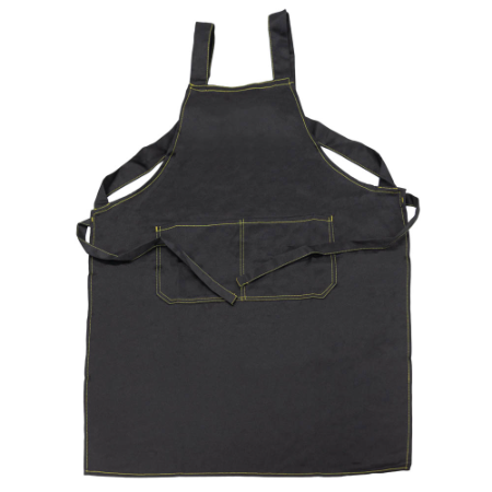 Functional Apron - W70cm x L86cm (Black with white stitching)