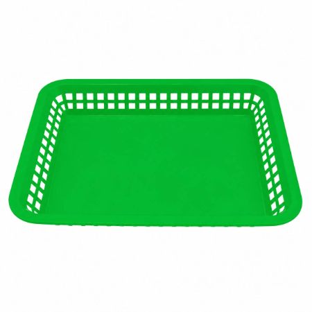 Plastic Fast Food Basket - L230mm x W145mm x H45mm (Green)