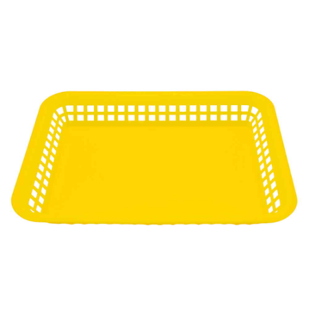 Plastic Fast Food Basket - L300mm x W215mm x H35mm (Yellow)