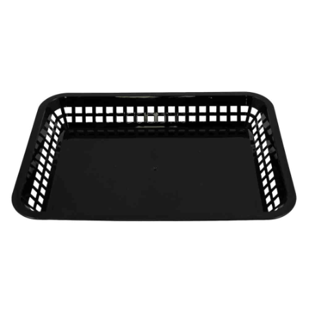 Plastic Fast Food Basket - L300mm x W215mm x H35mm (Black)