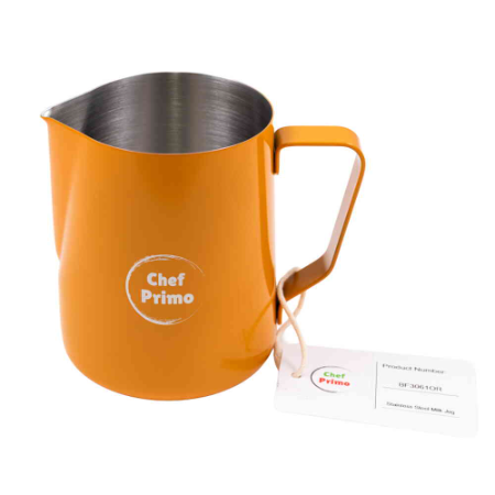 Chef Primo Stainless Steel Milk Jug - 600ml (Orange)