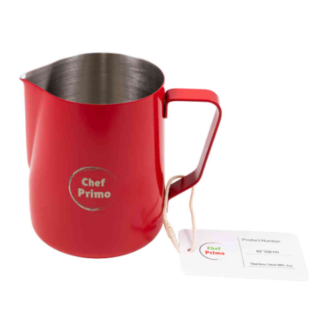 Chef Primo Stainless Steel Milk Jug - 600ml (Red)