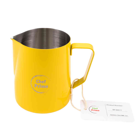 Chef Primo Stainless Steel Milk Jug - 600ml (Yellow)