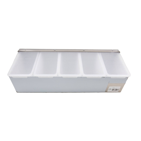 Stainless Steel Condiment Holder - 5 Compartment