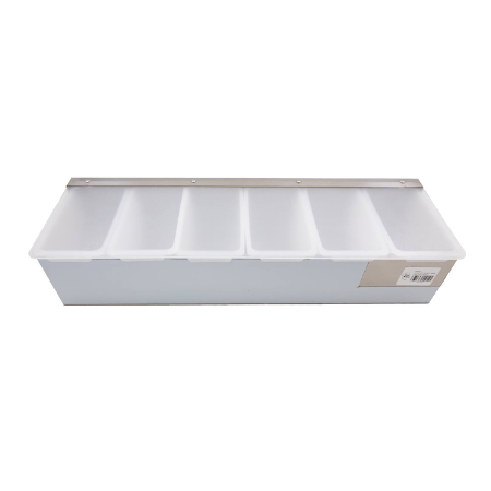 Stainless Steel Condiment Holder - 6 Compartment