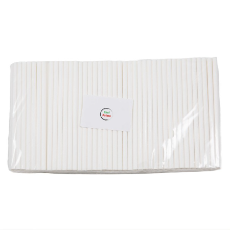Chef Primo White Flexi Paper Straw - 3 Ply - D6mm x L200mm (250pcs/Bag, 10 Bags/Carton)