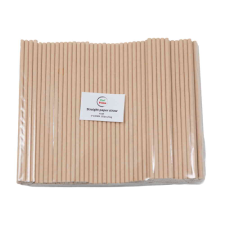 Chef Primo Kraft Paper Straw - 3 Ply - D6mm x L200mm (250pcs/Bag, 10 Bags/Carton)