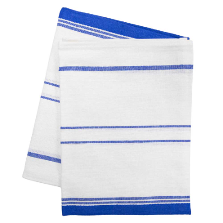 Glass Tea Towel - W50cm x L73cm (Blue Stripe) (Pack of 12)