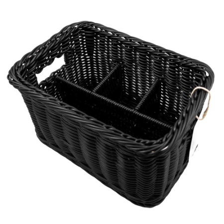 4 Compartment Woven Bread Basket - L260mm x W180mm x H150mm
