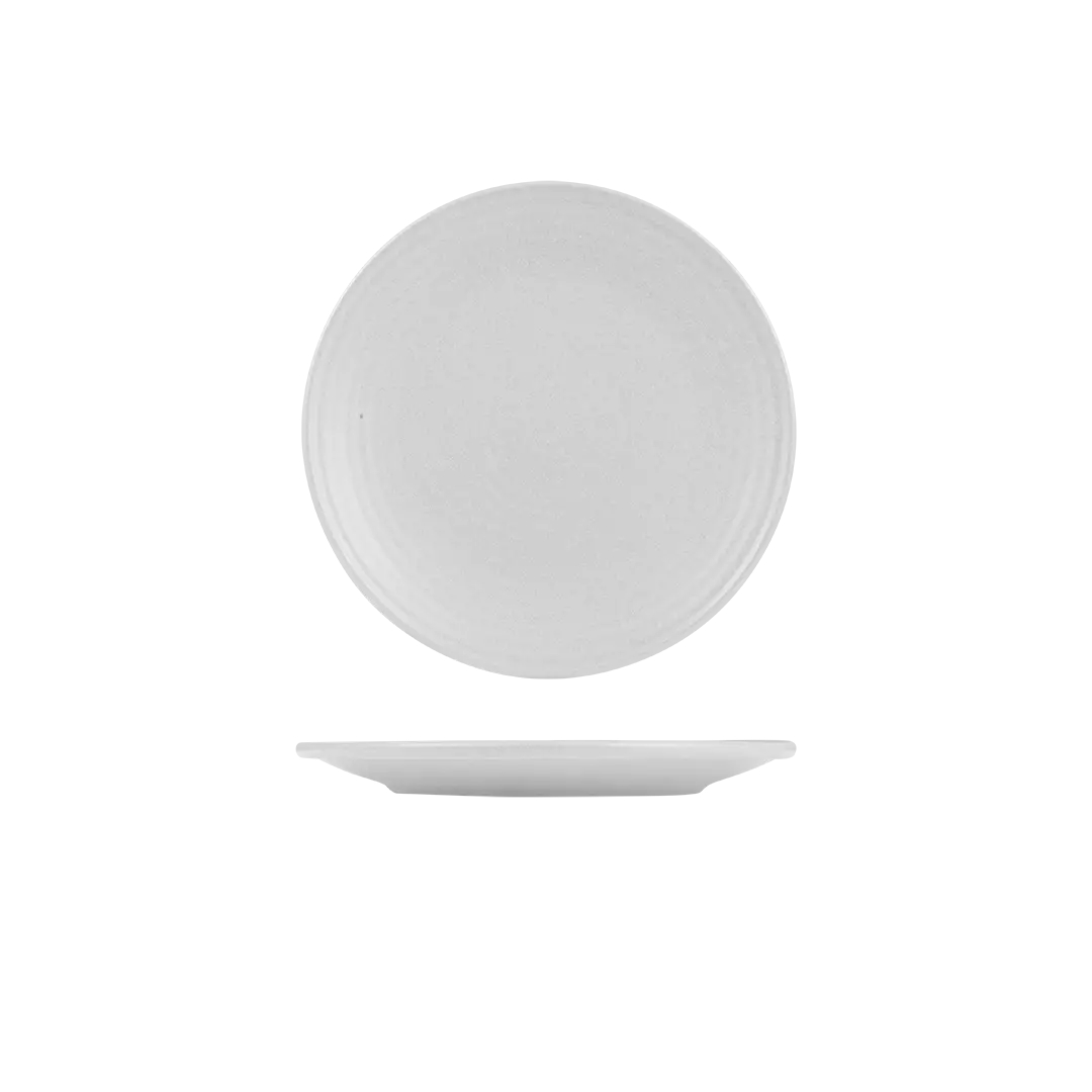 Pearl Aspen Ribbed Round Plate-210mm