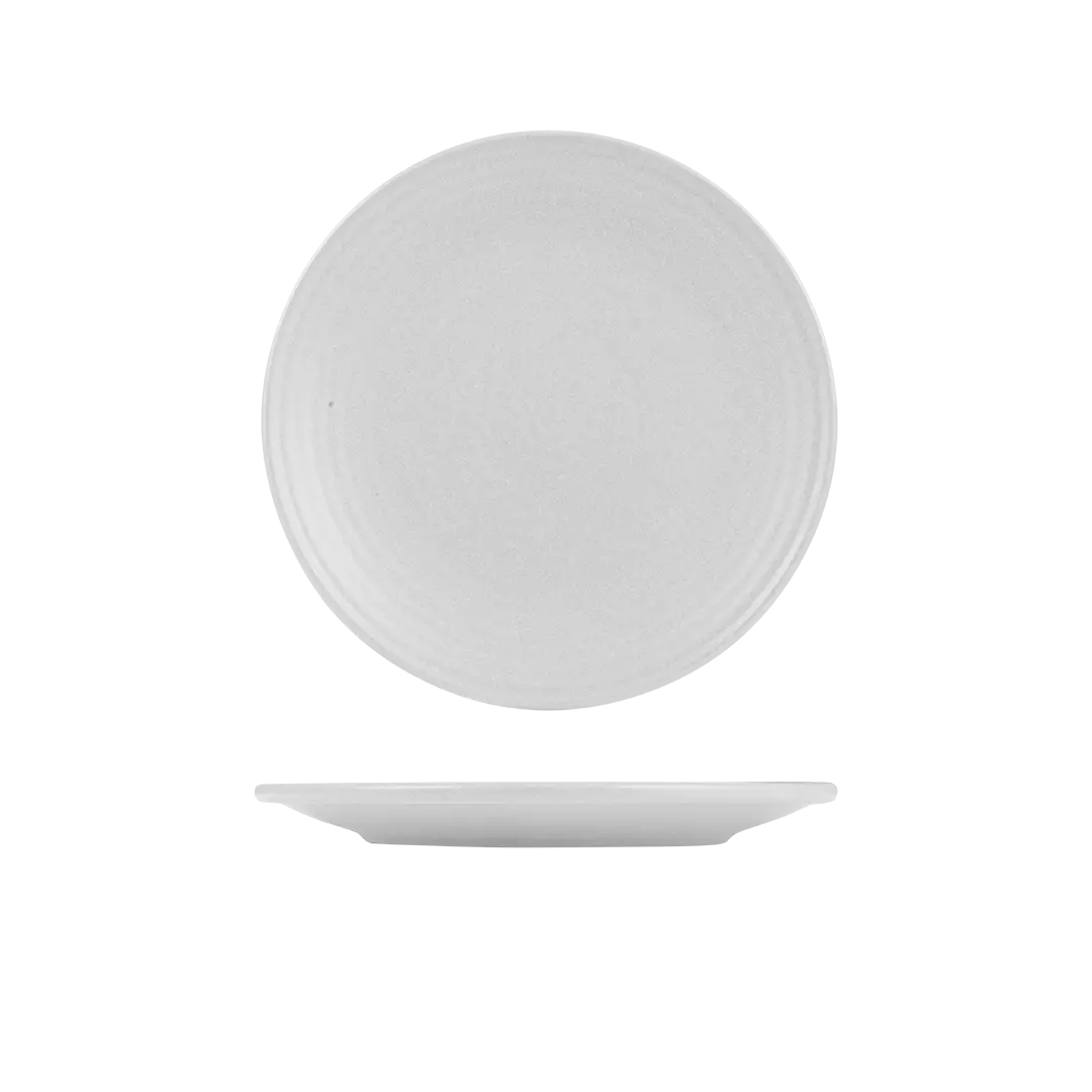 Pearl Aspen Ribbed Round Plate-265mm