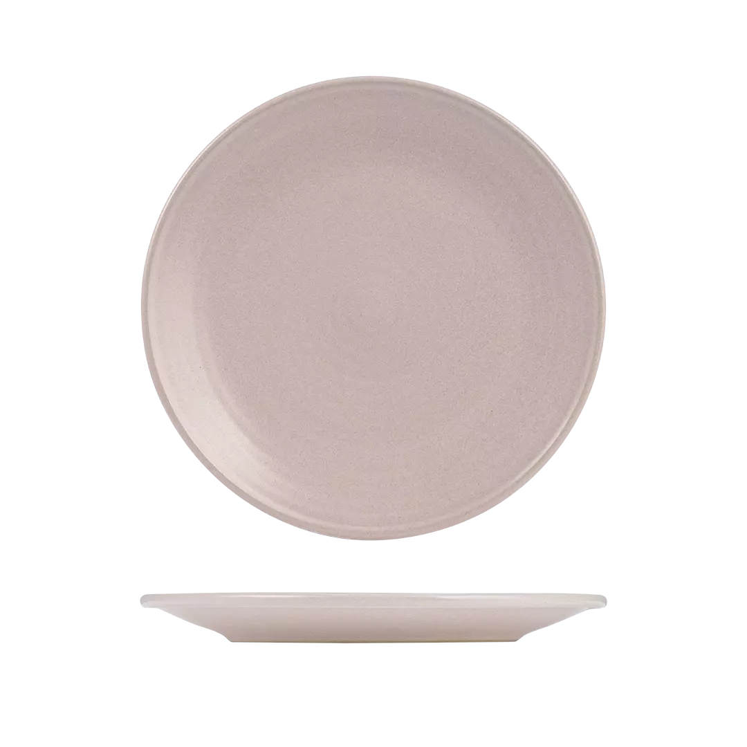 Pearl Blush Ribbed Round Plate-265mm