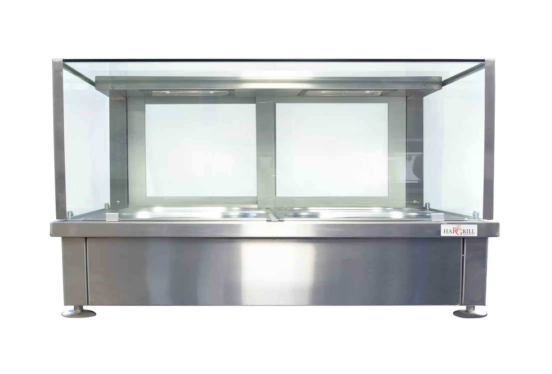 Hargrill Countertop 4 x 1/1 GN Pan Bain Marie, Square Glass on Leg Stand