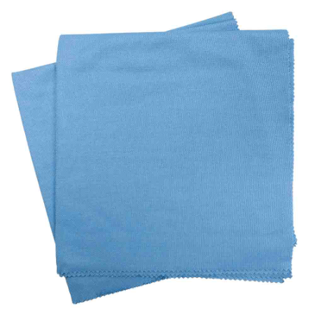 Microfiber Glass Cloth - L400mm x W400mm (Blue) (Pack of 5)